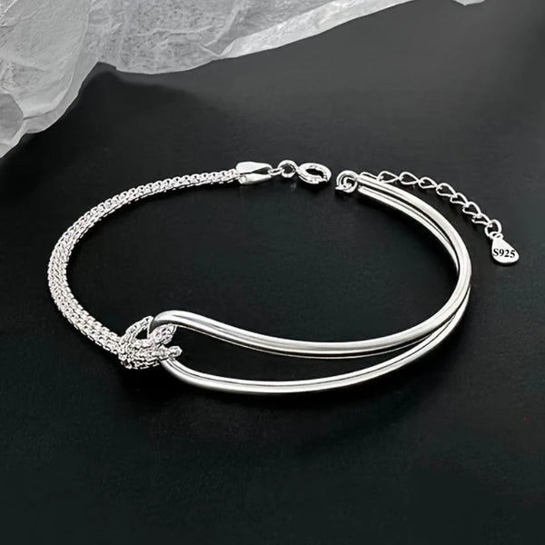 Bracelet double couche nœud S925