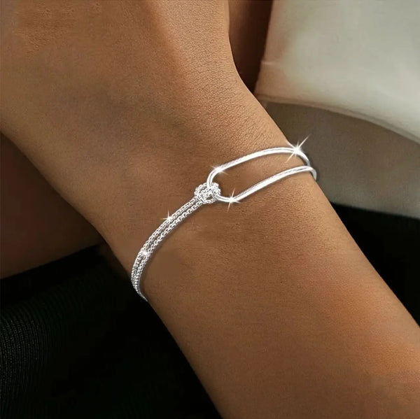 Bracelet double couche nœud S925